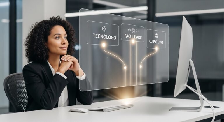 Tecnólogo, faculdade ou curso livre em 2026 qual vale mais a pena na transição de carreira?